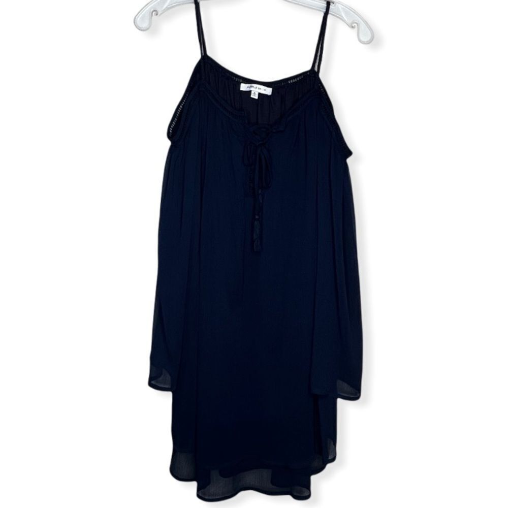 Purple Snow Navy Cold Shoulder Dress